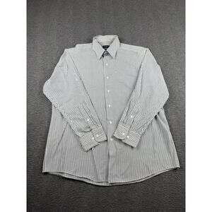 Club Room Men's Dress Shirt Large Striped Long Sleeve Button Up Regular Fit